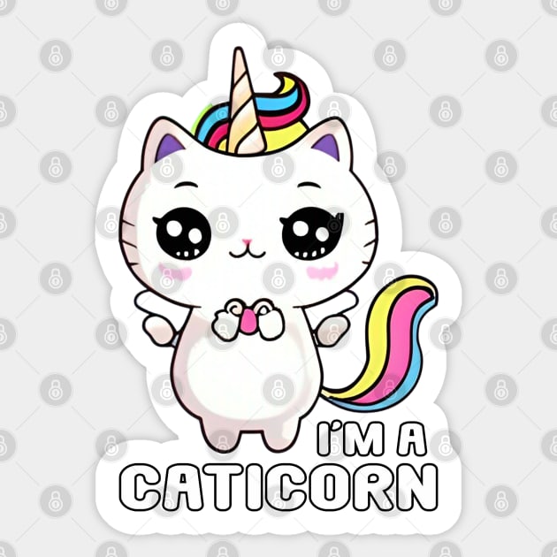 Kawaii I'm a Caticorn Unicorn Cat Kittycorn Sticker by Splash Graphics